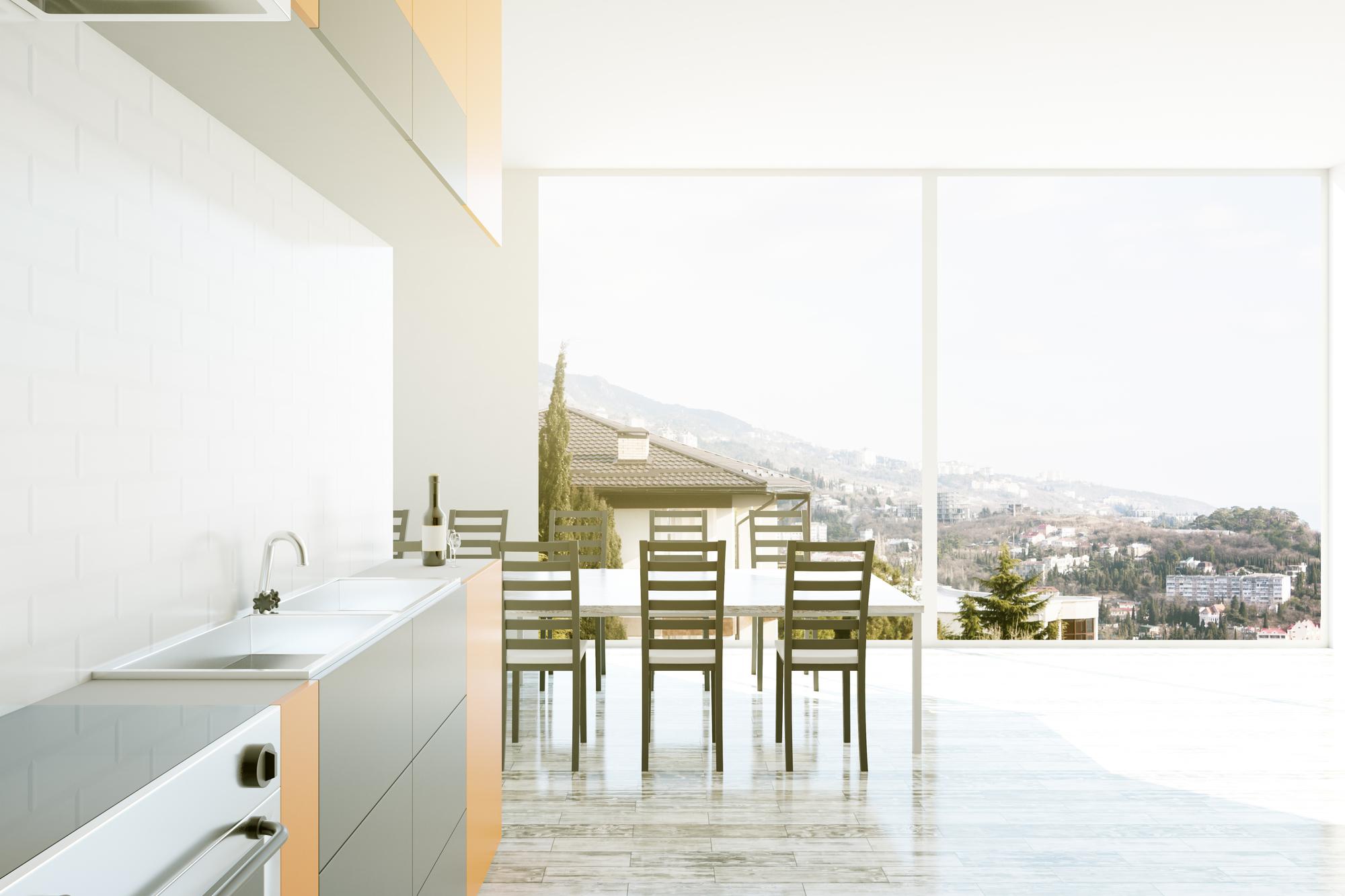 bucatarie luminoasa apartament
